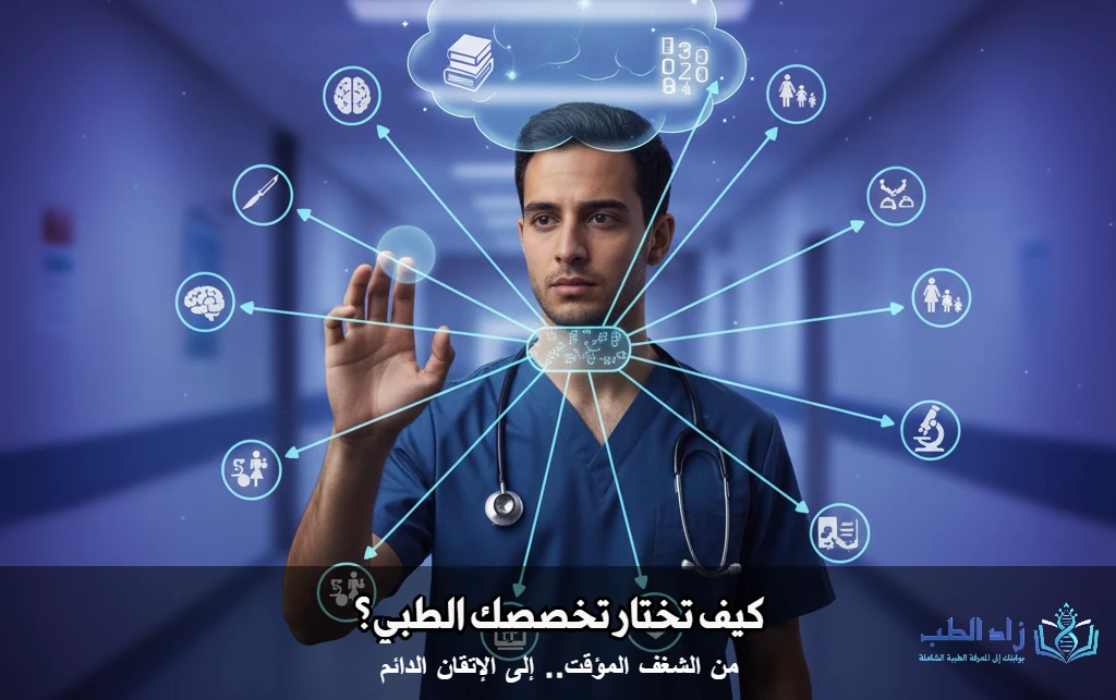 تعرّف على أهم العوامل العامة والشخصية والمهنية التي تساعدك على اختيار التخصص الطبي الأنسب لشخصيتك وطموحك. دليل متكامل لفهم كيفية اختيار التخصص الطبي بثقة ووضوح.