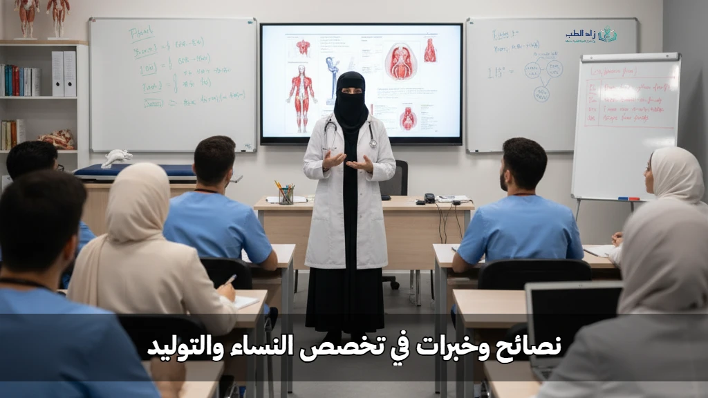 صورة معبرة عن خبير يعطي نصائح لأطباء جدد في قسم النسا والتوليد