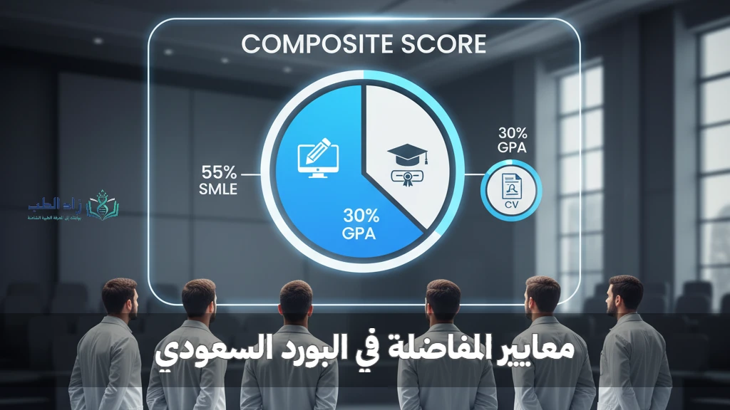 رسم تعبيري عن آلية المفاضلة في البورد السعودي