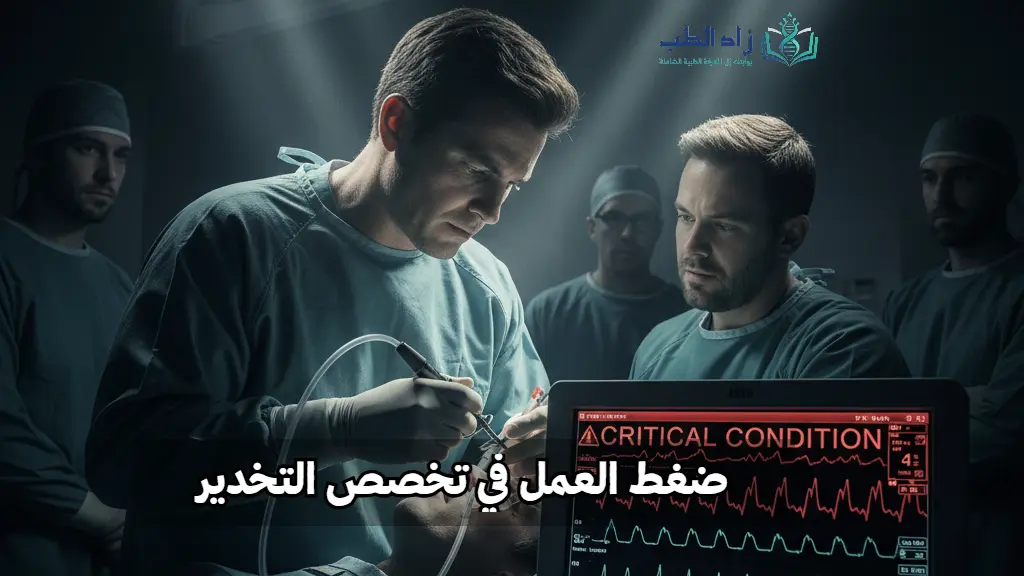 صورة تعبر عن ضغط العمل في تخصص التخدير