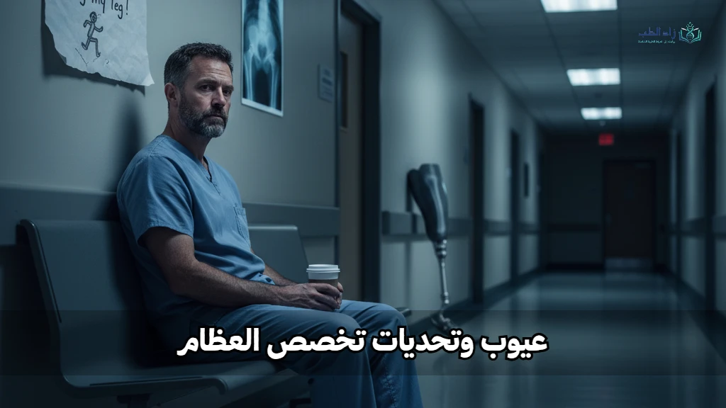 صورة معبرة عن الإرهاق والضغط في تخصص العظام