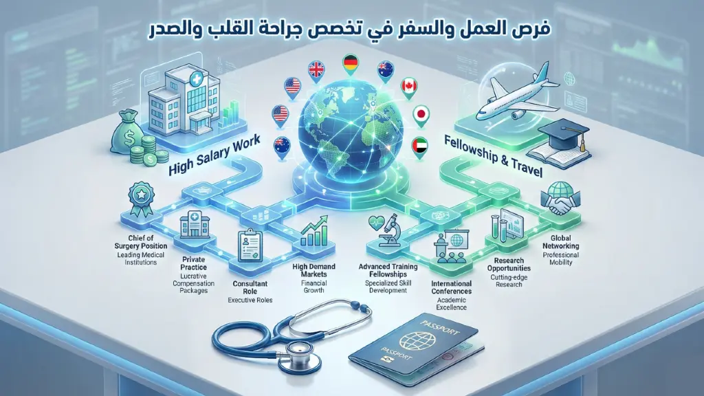 فرص العمل والسفر في تخصص جراحة القلب والصدر