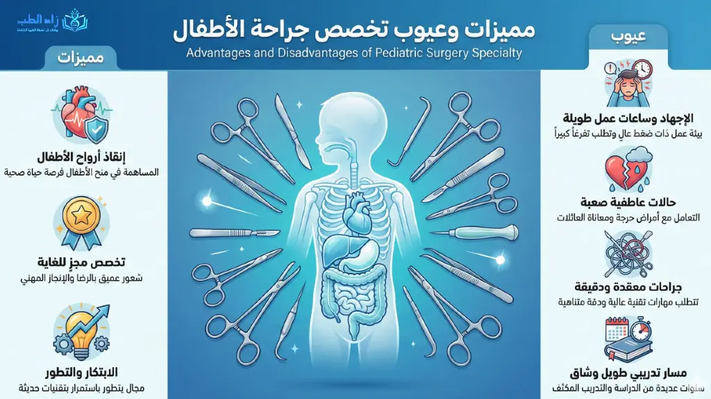 مميزات وعيوب تخصص جراحة الأطفال