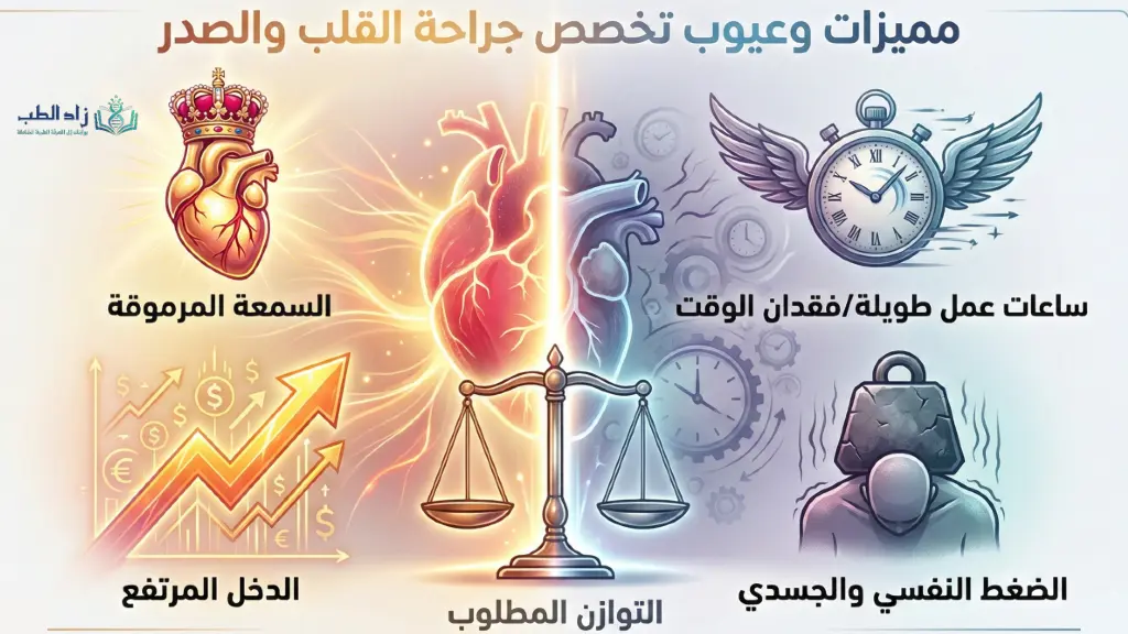 مميزات وعيوب تخصص جراحة القلب والصدر