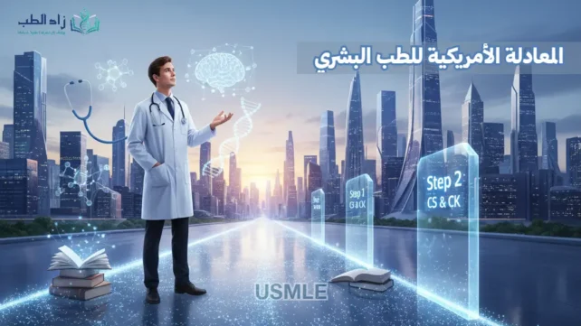 صورة عن حلم المعادلة الأمريكية للطب البشري ، حيث يقف شخص يتطلع إلى إنها كل خطوات المعادلة