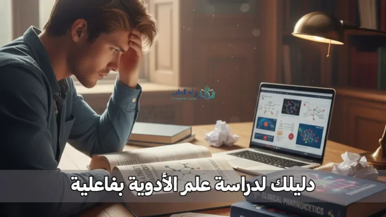 طالب يبحث عن طريقة مذاكرة الفارما (علم الأدوية) بفاعلية