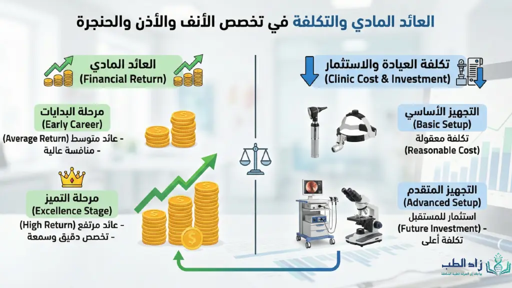 العائد المادي والتكلفة في تخصص الأنف والأذن والحنجرة
