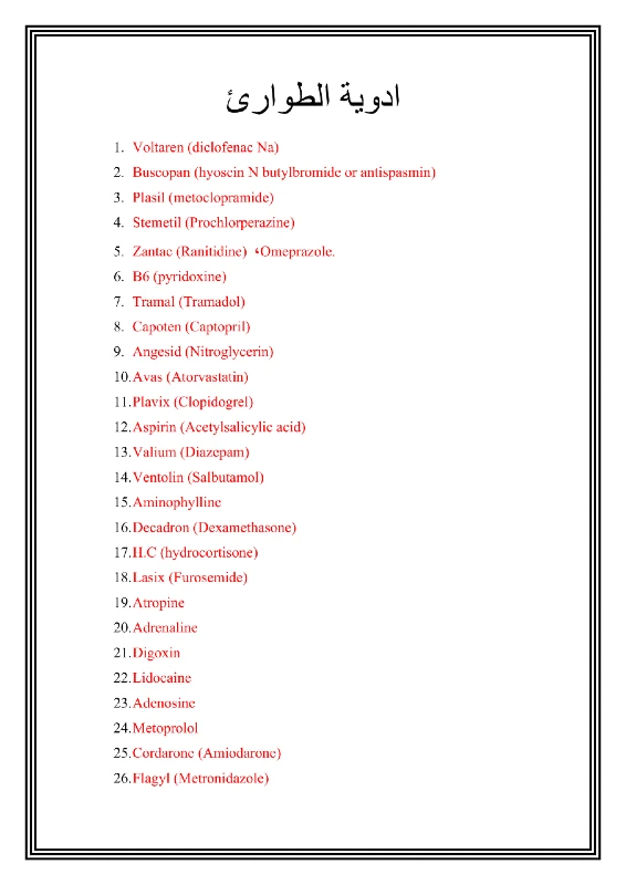 غلاف كتاب أدوية الطوارئ pdf