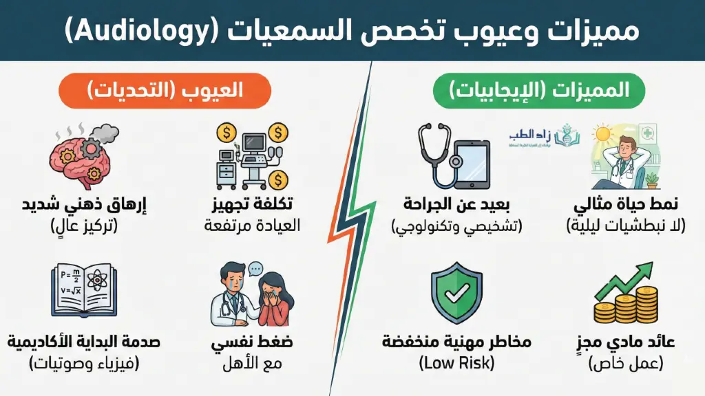 مميزات وعيوب تخصص السمعيات