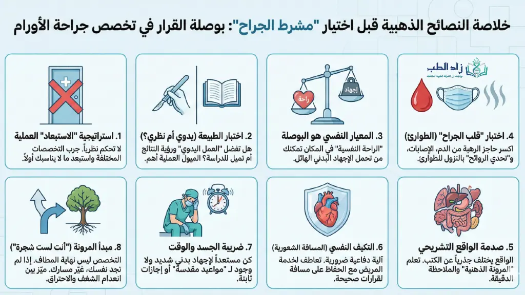 أهم النصائح قبل اختيار تخصص جراحة الأورام