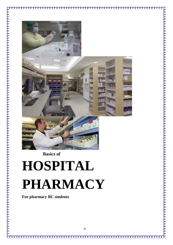 غلاف كتاب أساسيات صيدلية المستشفى