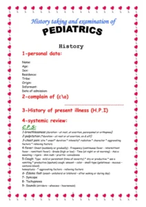 ملف أخذ التاريخ المرضي وفحص الأطفال pdf