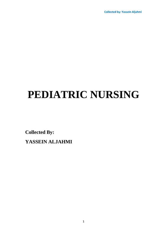 كتاب Pediatric Nursing ياسين الجهمي pdf