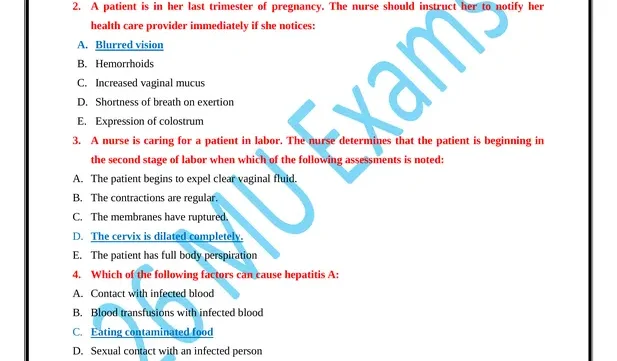 أسئلة امتحان مزاولة مهنة التمريض pdf