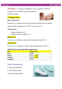 ملخص العلامات الحيوية في 11 صفحة pdf