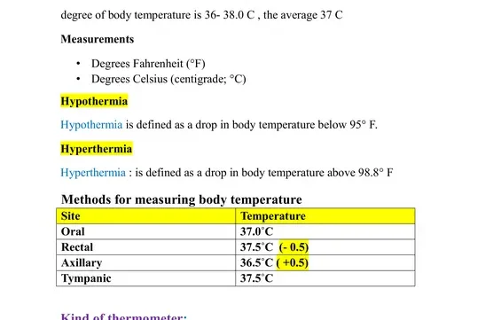 ملخص العلامات الحيوية في 11 صفحة pdf